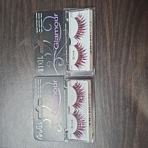 NIB x2  ARDELL PINK AND BLACK DIVA LASHES